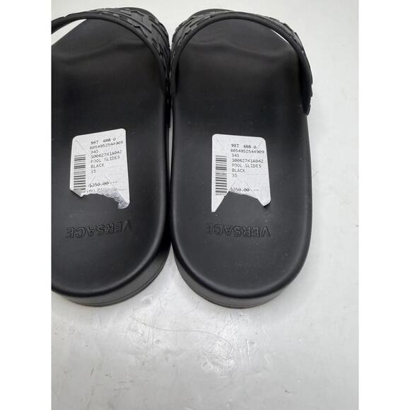 Versace Black Greca Logo Slide Sandals Women’s EU 35 New No Box - Picture 3 of 5